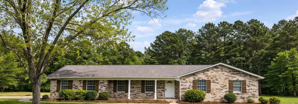 34 Prine Circle, Hattiesburg MS — front exterior of remodeled brick ranch on one acre, Oak Grove School District
